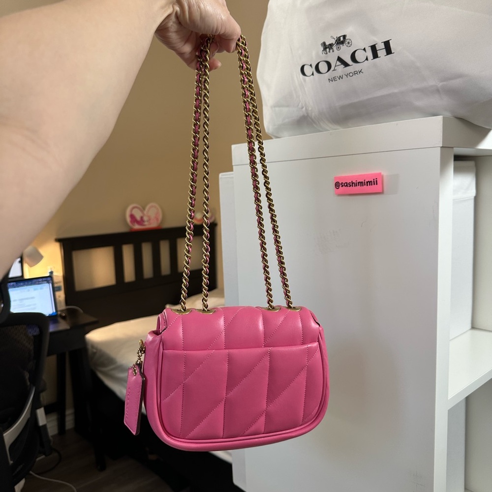 Coach Pillow Quilted Madison Shoulder Bag 18 - Petunia Pink - Picture 2 of 9